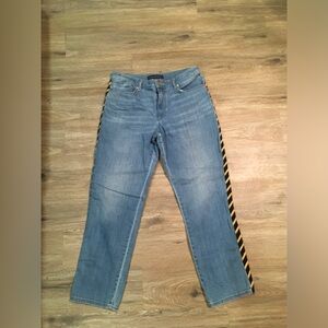 Tommy Hilfiger Blue Jeans with Black and Yellow Stripe